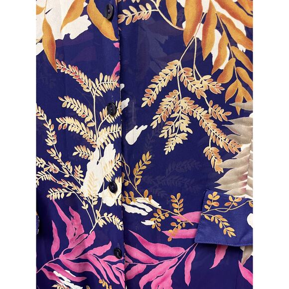 designs & Co Lane Bryant button front top Womens Plus size 22/24‎ Purple Sheer - Picture 8 of 9